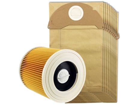 Para filtro de aspiradora Karcher Wet&Dry Wd2 y 10 bolsas para polvo
