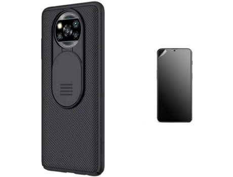 Kit Carcasa y Protector Xiaomi Poco X3 Pro Ultimatte Nillkin Camshield Negro
