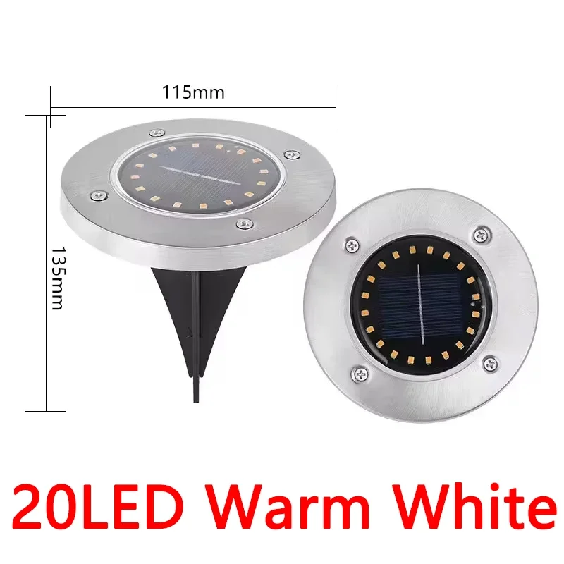 (2pcs Para Instalar Luz Caliente) Al Aire Libre Solar Disco Enterrado Lamp-spotlight Para El Hogar Jardín Césped Patio Decoración