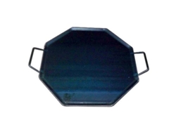 Plancha asar acero 4 mm con 2 asas de metal octogonal 40 x 40