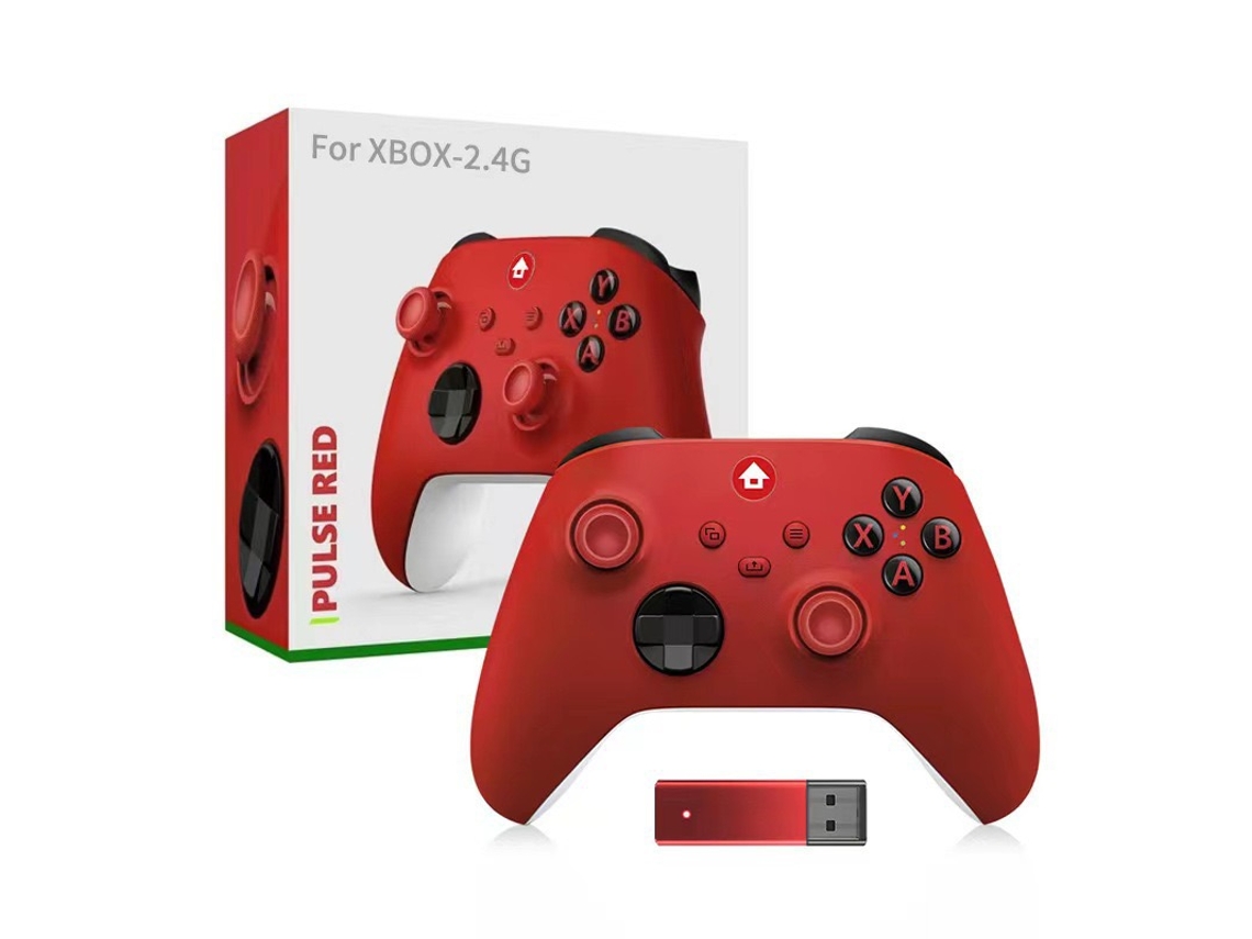 Mando inalámbrico 2.4G para Xbox One Series X/S con receptor USB, joystick compatible con PC con Windows, color rojo. Aeuzwr