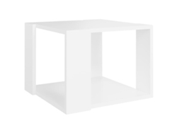 Mesa de centro de diseño moderno, 40 x 40 x 30 cm, madera industrializada blanca, Dec037861