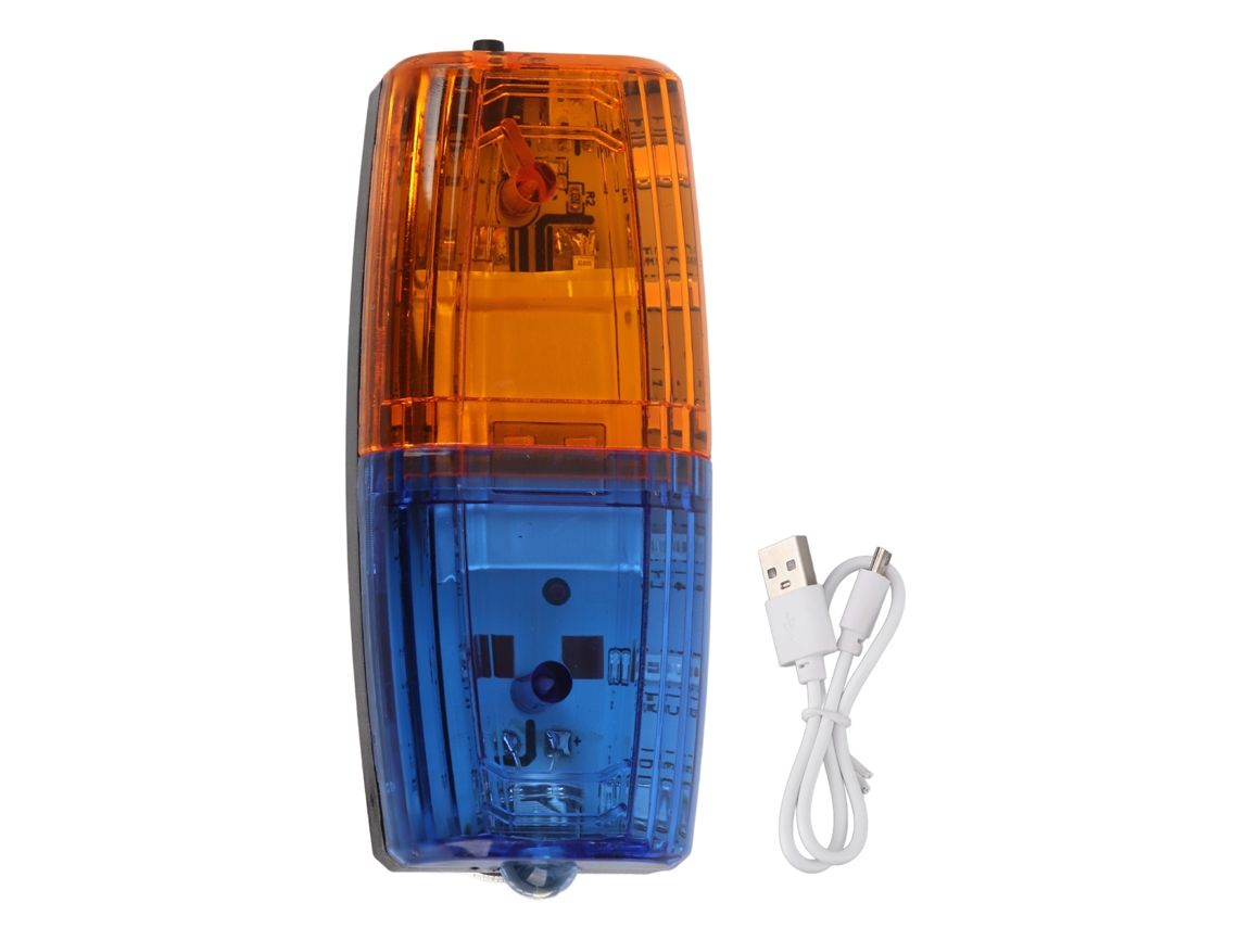 Linterna Led De Hombro Con Alimentación Por Gravedad Y Clip, Luz Estroboscópica De Emergencia Azul Y Amarilla.