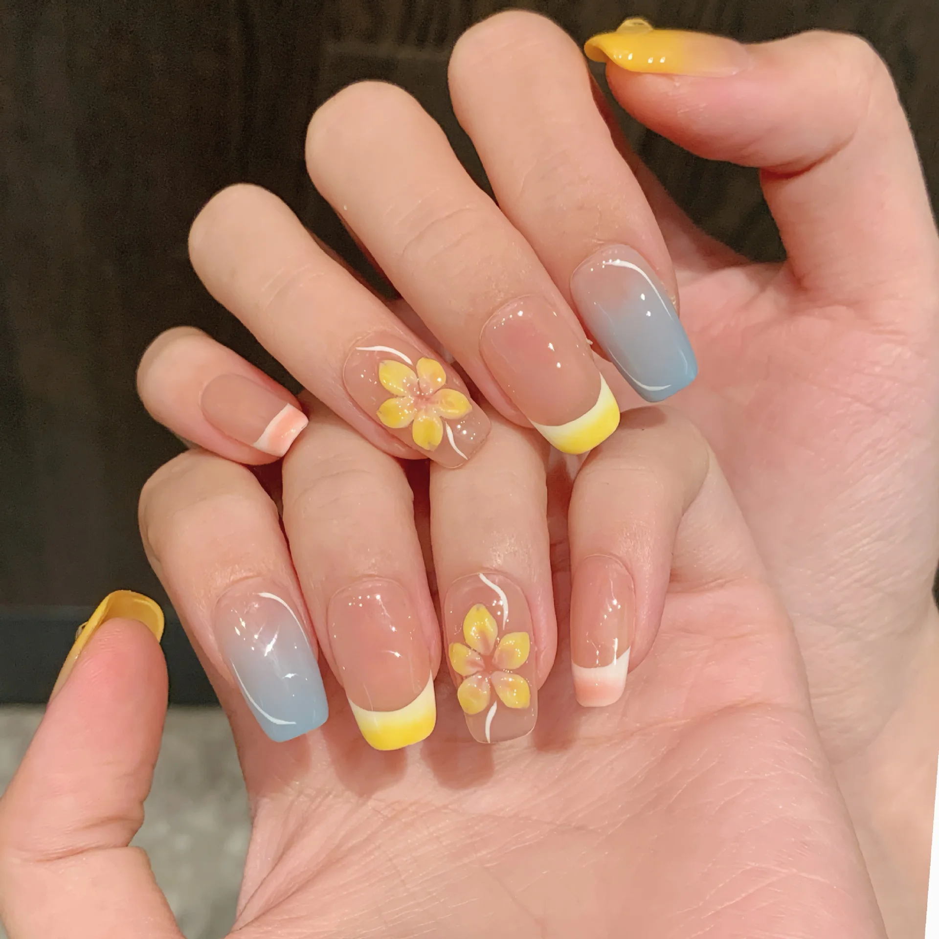 (80-xs) Juego De 10 Pegatinas Sencillas Rosas Para Uñas Postizas, Diseño De Uñas Tipo Ojo De Gato.