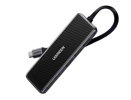Adaptador UGREEN 70551 Cm306 Tipo-C a HDMI Pd100W 3Usb3.0 Sd/TF 1000Mbps para Huawei Mate40/P50 S20