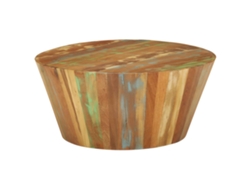 Mesa de Centro de Apoyo Ø 65X31 cm Madera Recuperada Maciza