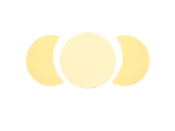 Baok-sticker Espejo acrílico con forma de sol y media luna para decoración de paredes del hogar, fondo dorado.