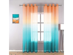2026-cortinas Translúcidas De Grommet Con Degradado Para Salón, Hechas De Lino, Estilo Moderno, Instalación En Pared