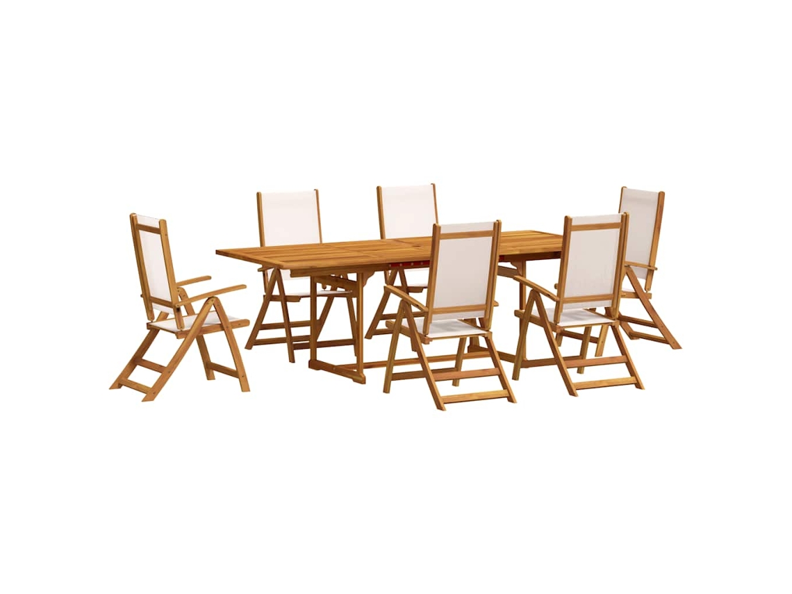 Maison Exclusive - Juego Comedor De Jardín 7 Pzas Madera Maciza Acacia Y Textileno