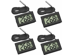Termómetro Digital Lcd Con Sonda Sensor Para Refrigerador Congelador Acuario - 4 Unidades Negras