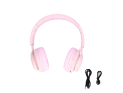Auriculares Bluetooth Bt06c Para Niños Con Luces Led, Estéreo, Plegables, Color Rosa.