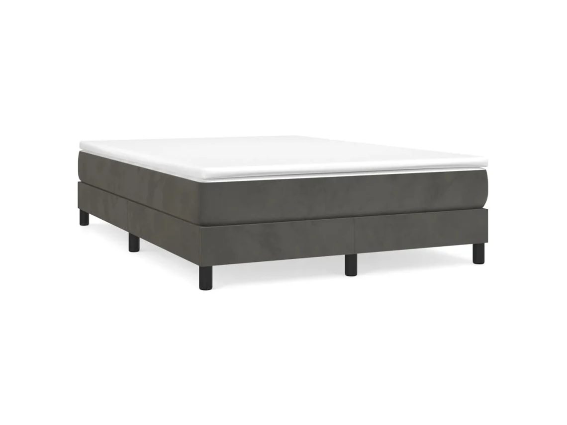 Maison Exclusive - Estructura De Cama Con Somier Terciopelo Gris Oscuro 140x190cm
