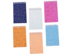 Juego de 6 cuadernos de espiral con cubiertas de lentejuelas de colores, elegante cuaderno de bolsillo para notas de Gokoco