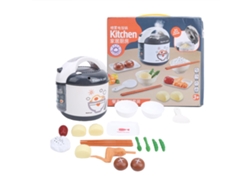 Juego De Utensilios De Cocina Gris Con Arrocera De Juguete Para Niños Con Voz Simulada.