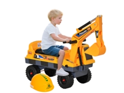 Tractor Infantil, Excavadora, Pala, Luces, Música, Almacenamiento, 2-3 Años, Amarillo, 90x28x58