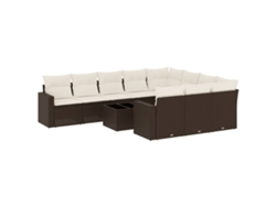 Maison Exclusive - Set De Sofás De Jardín 11 Pzas Cojines Ratán Sintético Marrón