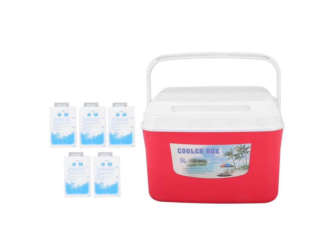 Nevera portátil de 5 l con asa, temperatura constante, para alimentos y medicamentos, para camping en coche, color rojo