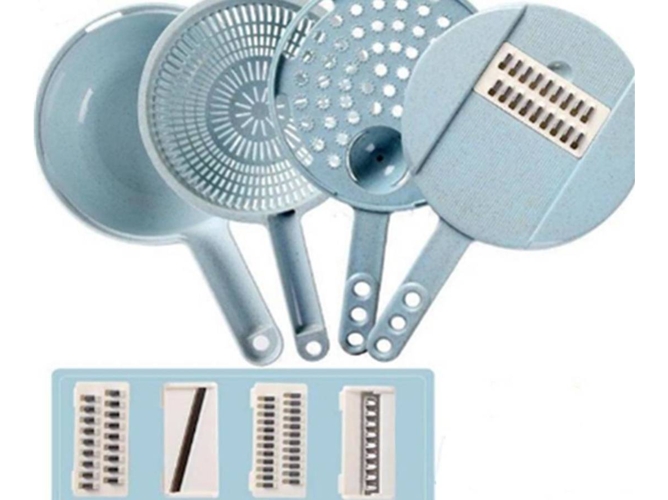 Conjunto de Ralladores WJS Multifuncion Azul (18.5x8x9x27.6cm)