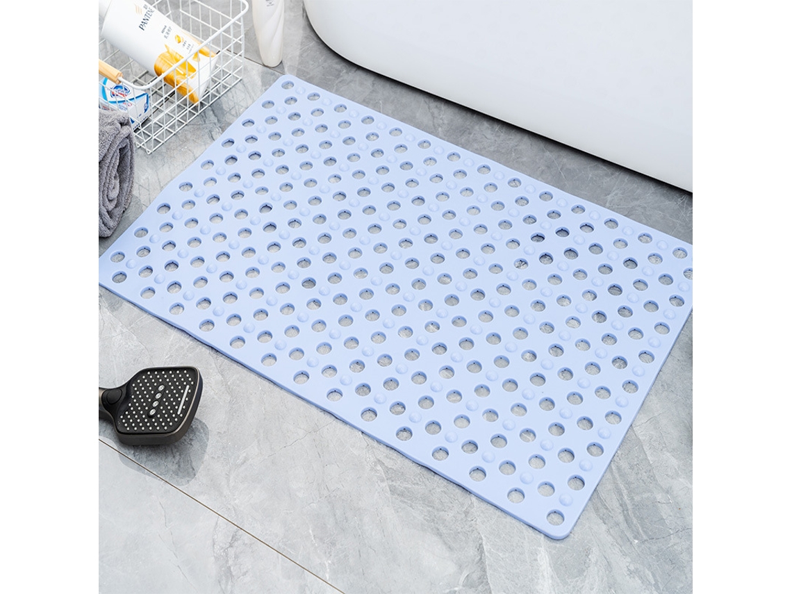 Alfombrilla De Baño Antideslizante Para Masaje De Pies Con Ventosa Y Orificio De Drenaje (azul Claro/36 X 72 Cm) Digitallab