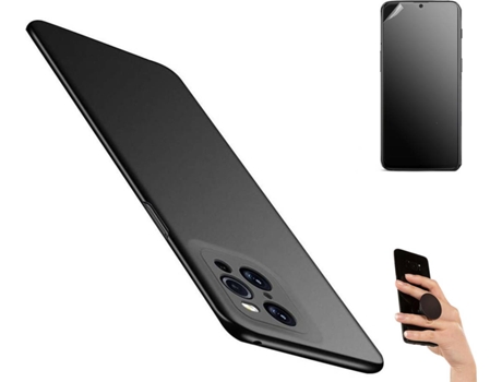 Kit Carcasa Y Protector Oppo Find X3 Pro Ultimatte Turtleshell Y Popsocket Negro