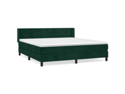 Maison Exclusive - Cama Box Spring Con Colchón Terciopelo Verde Oscuro 160x200 Cm