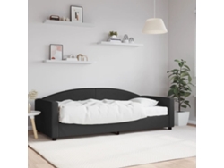 Sofá Cama Con Colchón Tela Negro 90x200 Cm