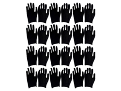 Guantes de trabajo negros de algodón fino, talla L, paquete de 12 pares.