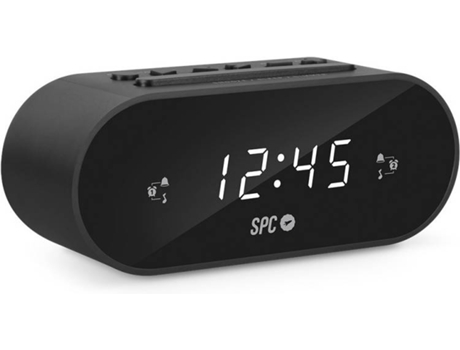 Radio Despertador SPC 4585N (Negro - Digital - Doble Alarma - Función Snooze - Pilas)