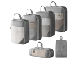Conjunto De Bolsas Organizadoras Para Malas, Com Bolsas Para Sapatos, Pacote Com 6 Chrui (cinza)