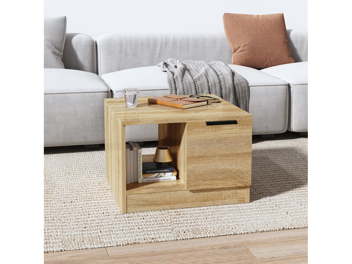 Mesa de Centro de Apoyo 50X50X36 Madera Procesada Roble Sonoma