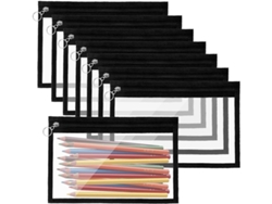 Bolsa de cosméticos con cremallera de PVC Gokoco con 8 compartimentos para organizar suministros de oficina.