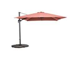 Parasol Excéntrico Gir. 360° 3x3m + 4 Losetas Lastradas, Terracotta