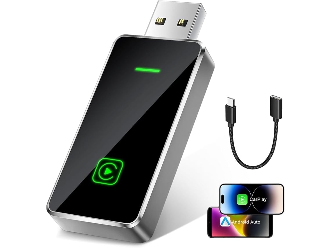 Adaptador Inalámbrico Carplay 2 En 1, Compatible Con Ios Carplay/android Auto, Con Puertos Usb Y Usb-c. Eifson