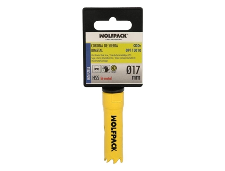 Corona Sierra Bimetal Ø 17 mm Templado Termico. Base Reforzada. Corona Madera. Broca Agujeros Madera. Acero. Hierro. Plasticos WOLFPACK LINEA PROFE...