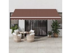 Toldo retráctil manual 450x300 cm marrón Dkd Home Decor
