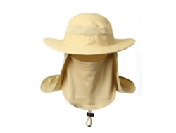 Sombrero De Sol Impermeable De Nailon Para Hombre Con Tul Desmontable, Protección Uv, Para Pesca, Camping, Senderismo, Color Caqui.