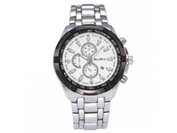 Reloj De Pulsera Para Hombres De Aleación Con Dial Redondo Analógico De Cuarzo (blanco)