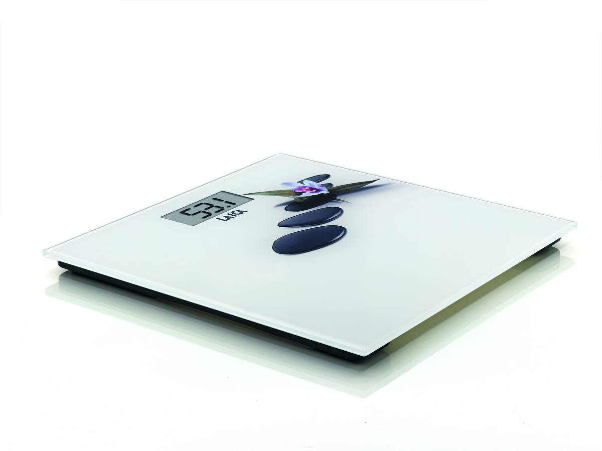Bascula De Baño digital ps1056 diseño zen 180 kg. laica en vidrio templado pesa piedras electronica display lectura italiano color