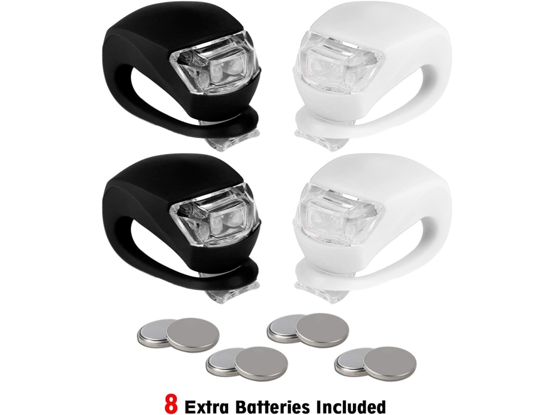 Luz para bicicleta - Juego de luces LED para bicicleta delanteras y traseras de silicona - Faro resistente al agua multiusos de alta intensidad - Luz