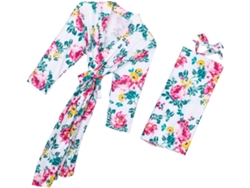 Conjunto De Tres Piezas De Vestido De Lactancia Y Maternidad En Algodón Puro Transpirable, Con Manta Y Diadema A Juego Para Bebé.