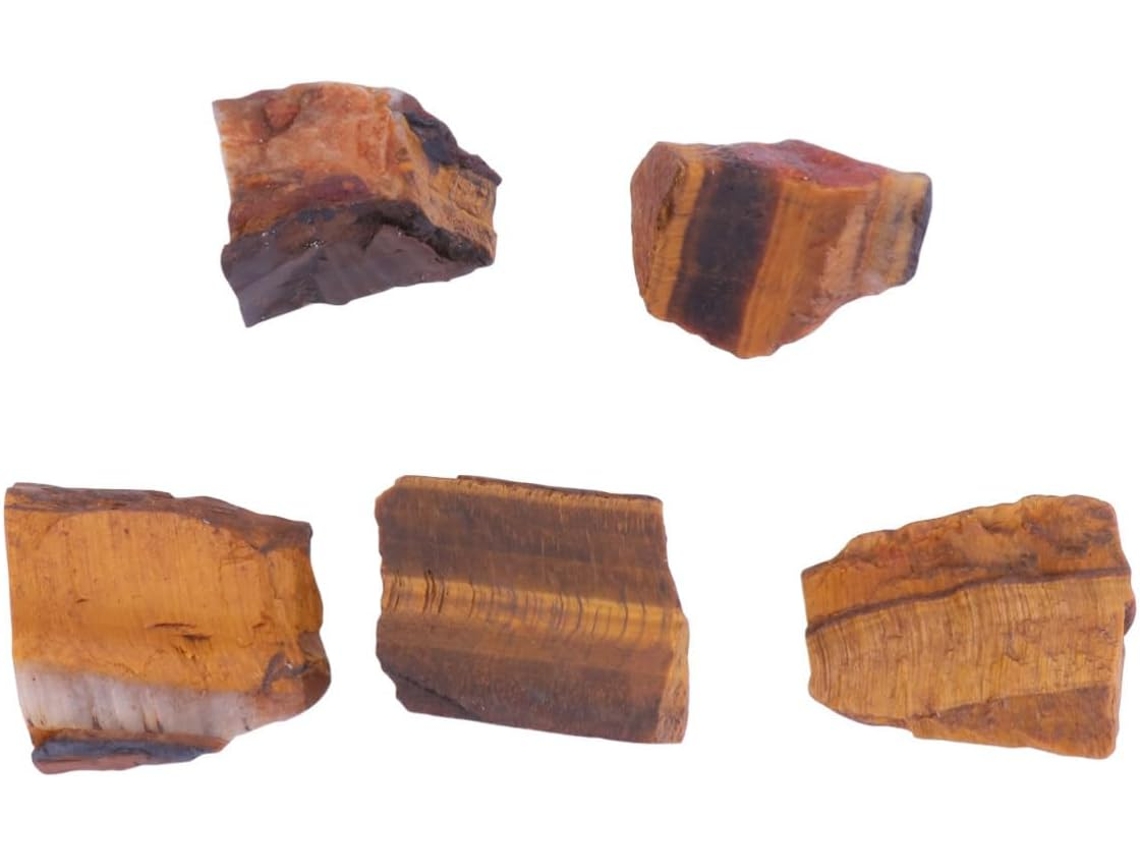 Juego de 5 piedras de tigre africanas naturales para decoración, materiales para bricolaje, ojo auténtico precioso, decoración del hogar, GOKOCO