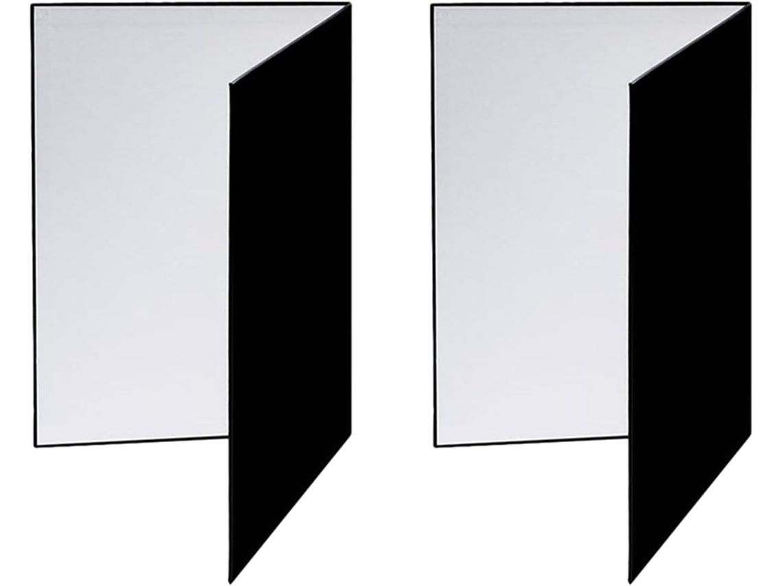 2 Reflectores De Cartón Plegables Para Fotografía A3, Negros, Plateados Y Blancos, Gruesos.