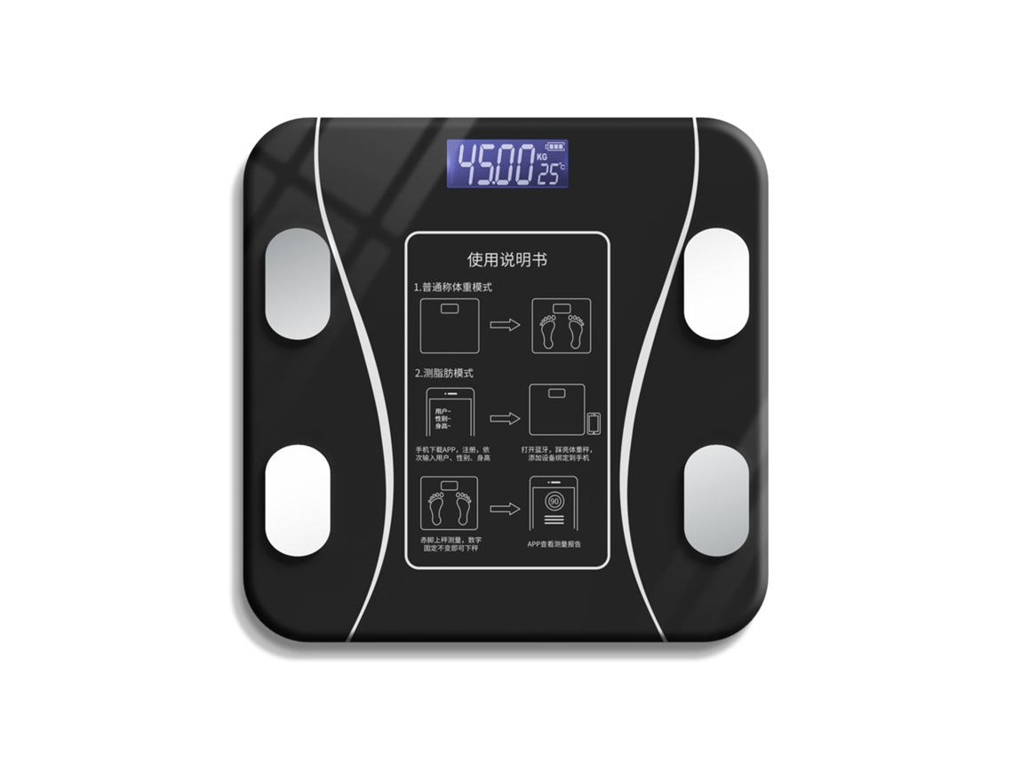 Báscula inteligente para bajar de peso (compatible con batería de teléfono móvil, color negro)