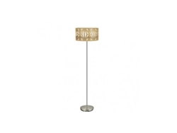 Pie de salón Katerina 1xe27 Níquel/Madera clara 162x40x40 Cm Fabrilamp