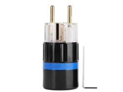 Conector De Energia Áudio Monosaudio E105g De Cobre Puro Dourado Transparente Para Aparatos Profissionais