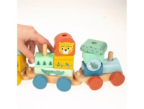 WOOMAX Tren de madera animales Zookabee