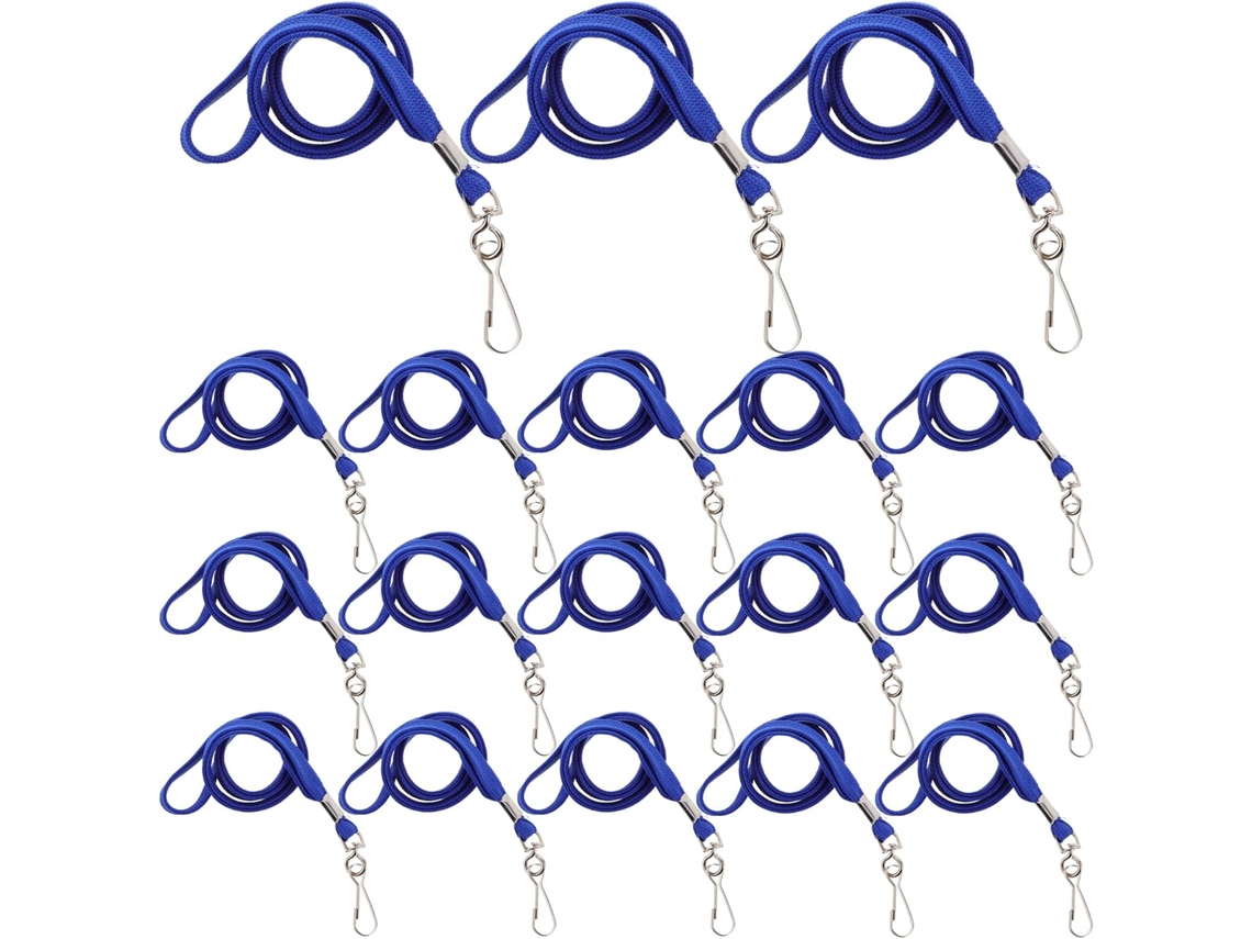 Paquete De 50 Cordones Planos Azules Para Credenciales De Identificación.