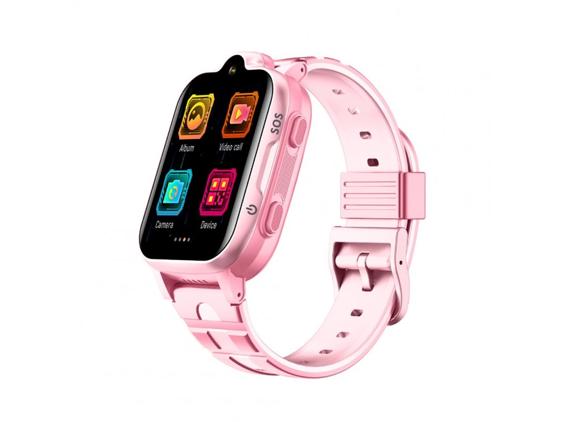 Smartwatch Rastreador Gps Infantil 4G Sos Hd Chamada com Vídeo Tela Sensível Ao Toque Ip67 À Prova D'Água Telefone K15 Rosa