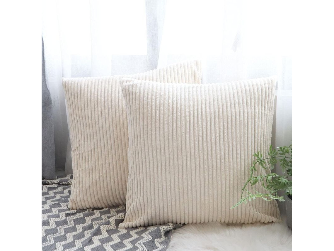 Rebe-fundas De Almohadas Cuadradas 45x45cm Pack 2, Tela De Corduroy, Cremallera Oculta, Suaves Decorativas Para Sofá Cama Auto