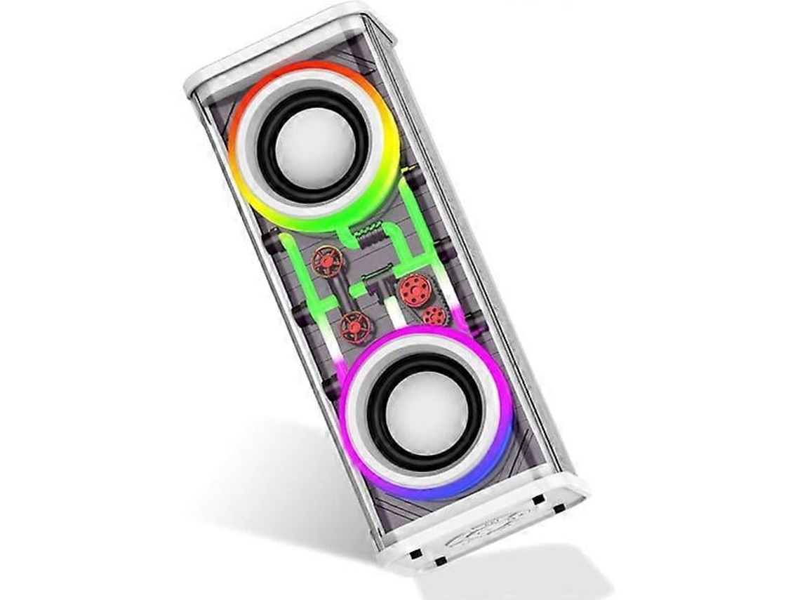 Altavoz Bluetooth, portátil inalámbrico con sonido estéreo de 10 W, luces LED transparentes Chaberlu